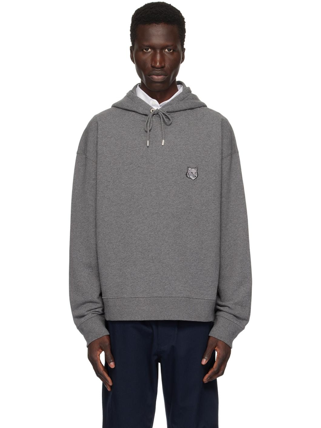 Gray Bold Fox Head Hoodie - 1