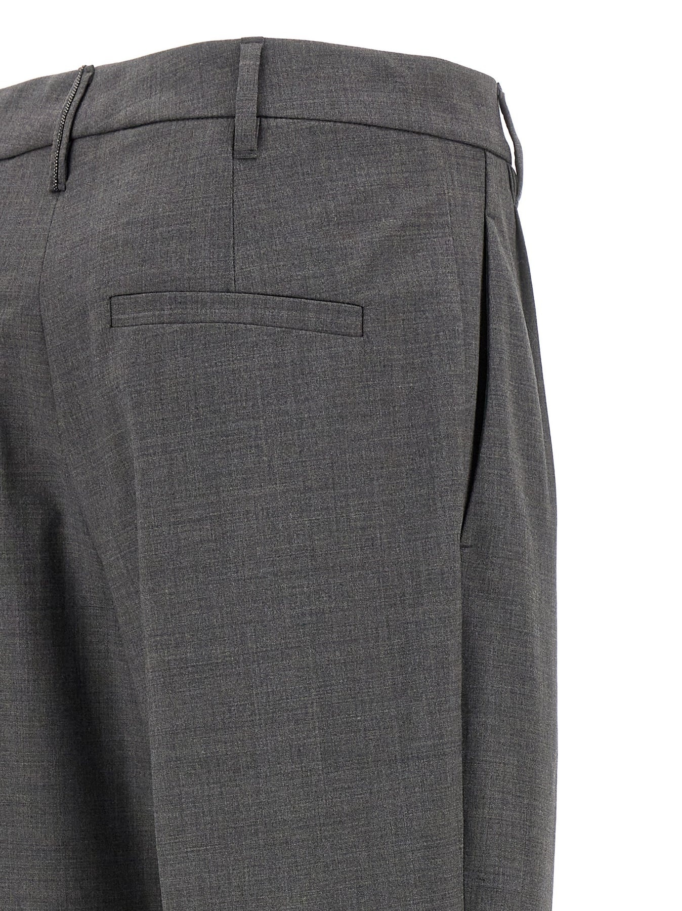 Pin Tuck Trousers Pants Gray - 4