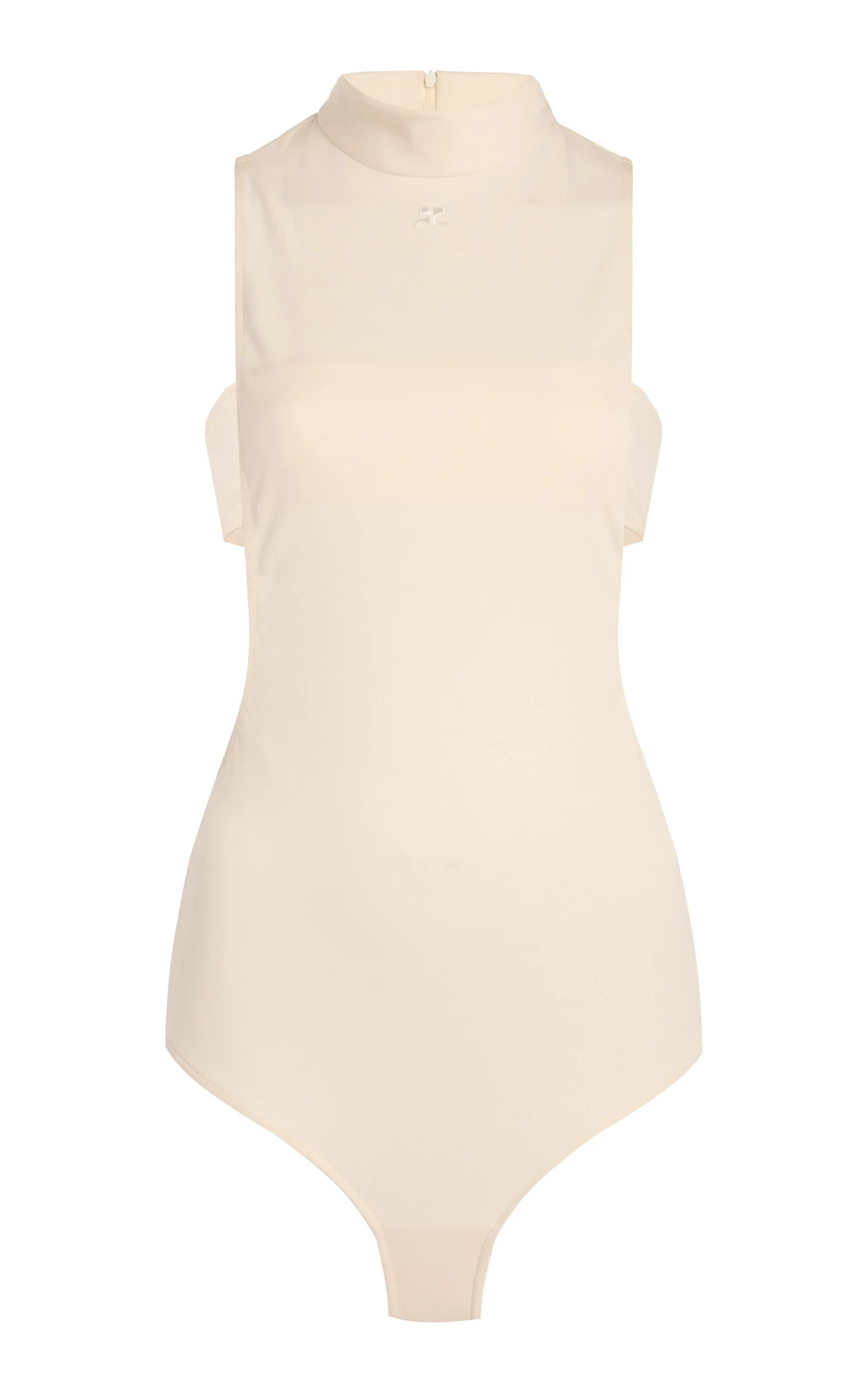 Mockneck Crepe Jersey Bodysuit ivory - 1
