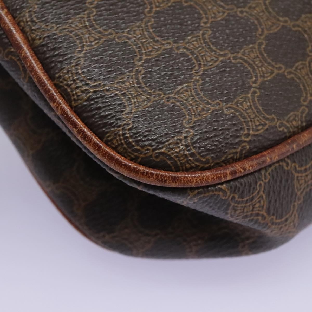 CELINE Macadam Canvas Shoulder Bag Pvc Leather Brown - 9