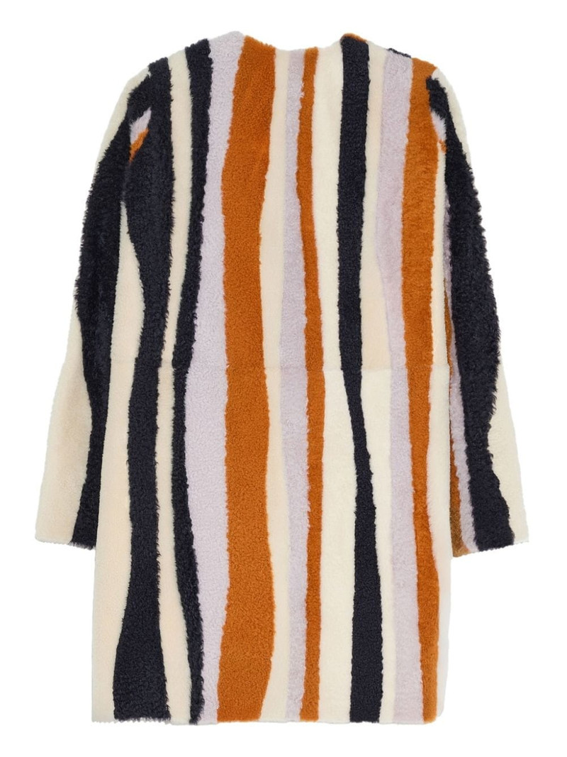 Yves Salomon wavy-intarsia lacon coat outlook