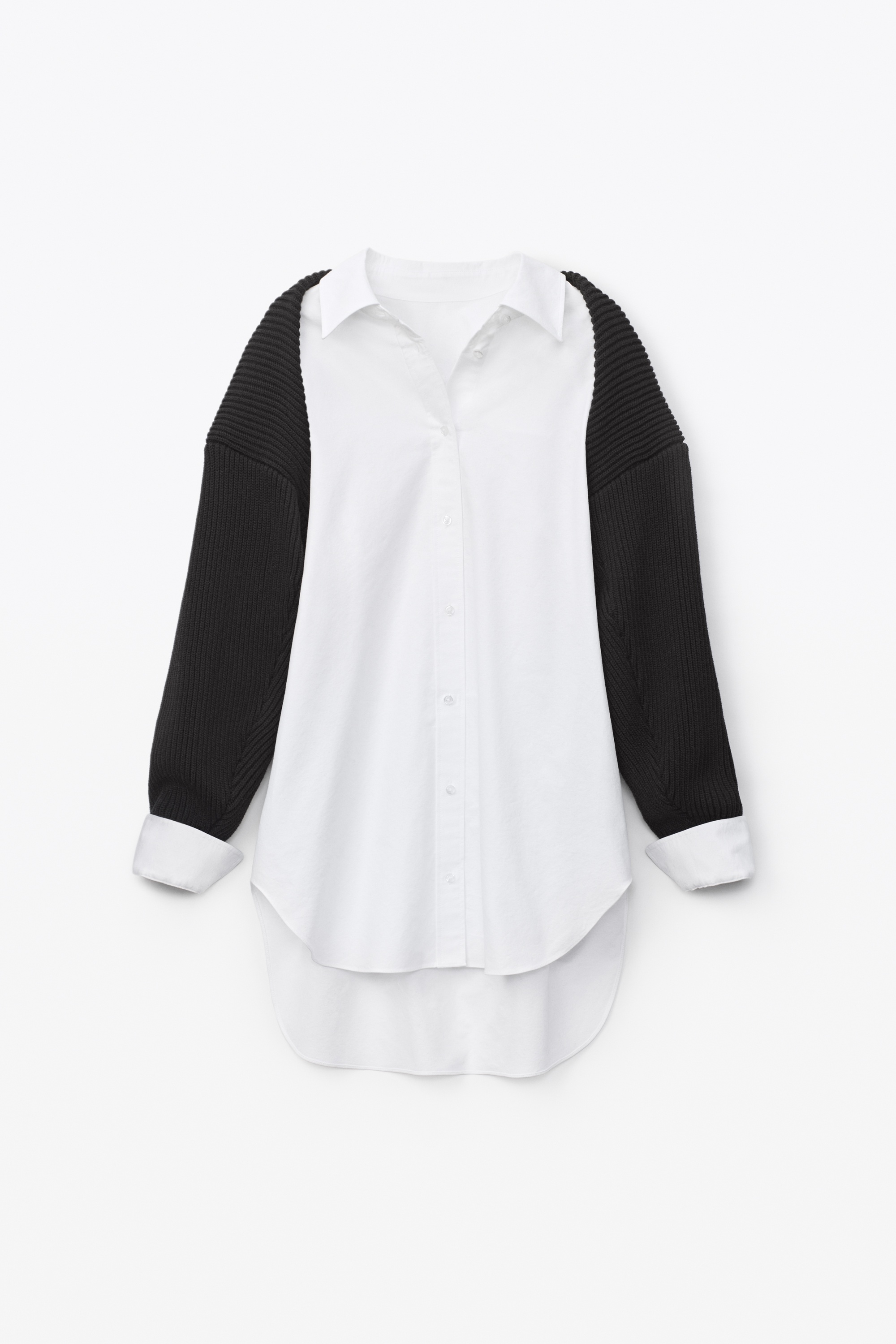 BILAYER SHRUG IN OXFORD SHIRTING - 1