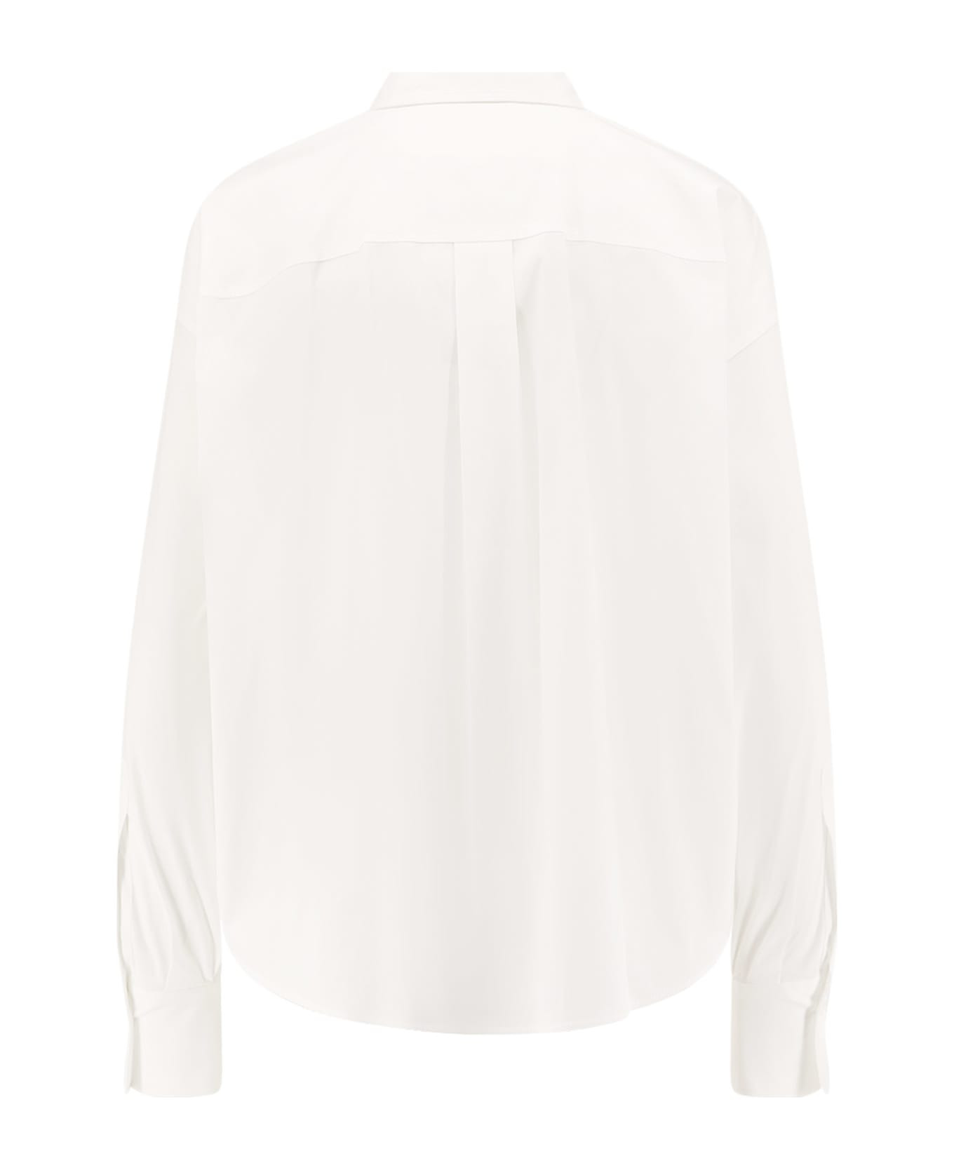 Cotton Blend Shirt With Monili Detail - 2