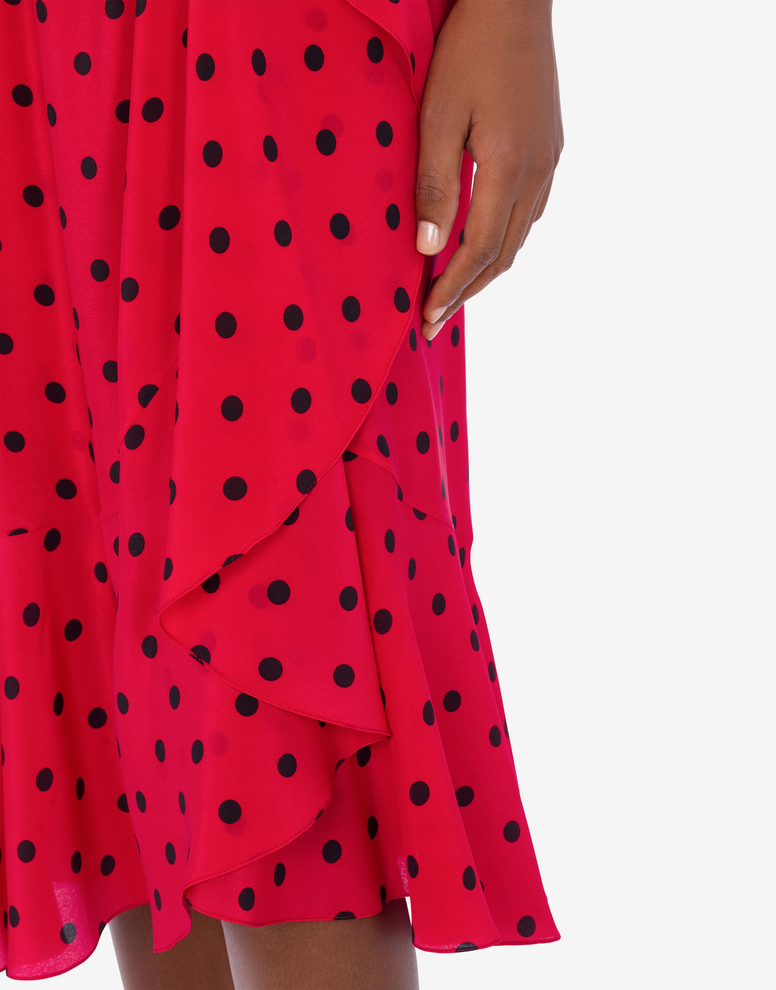 ALLOVER POLKA DOTS CRÊPE DE CHINE DRESS - 4