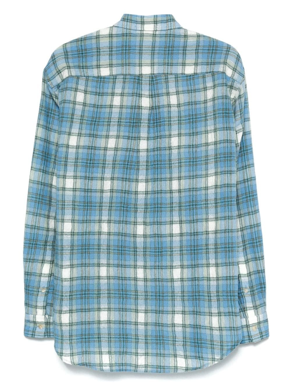 check-pattern wool shirt - 2
