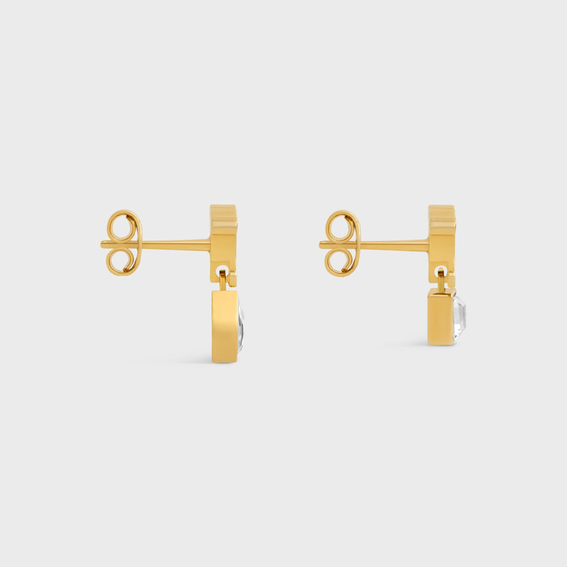 Triomphe Twinkle Earrings in Strass and Brass with Gold Finish 3