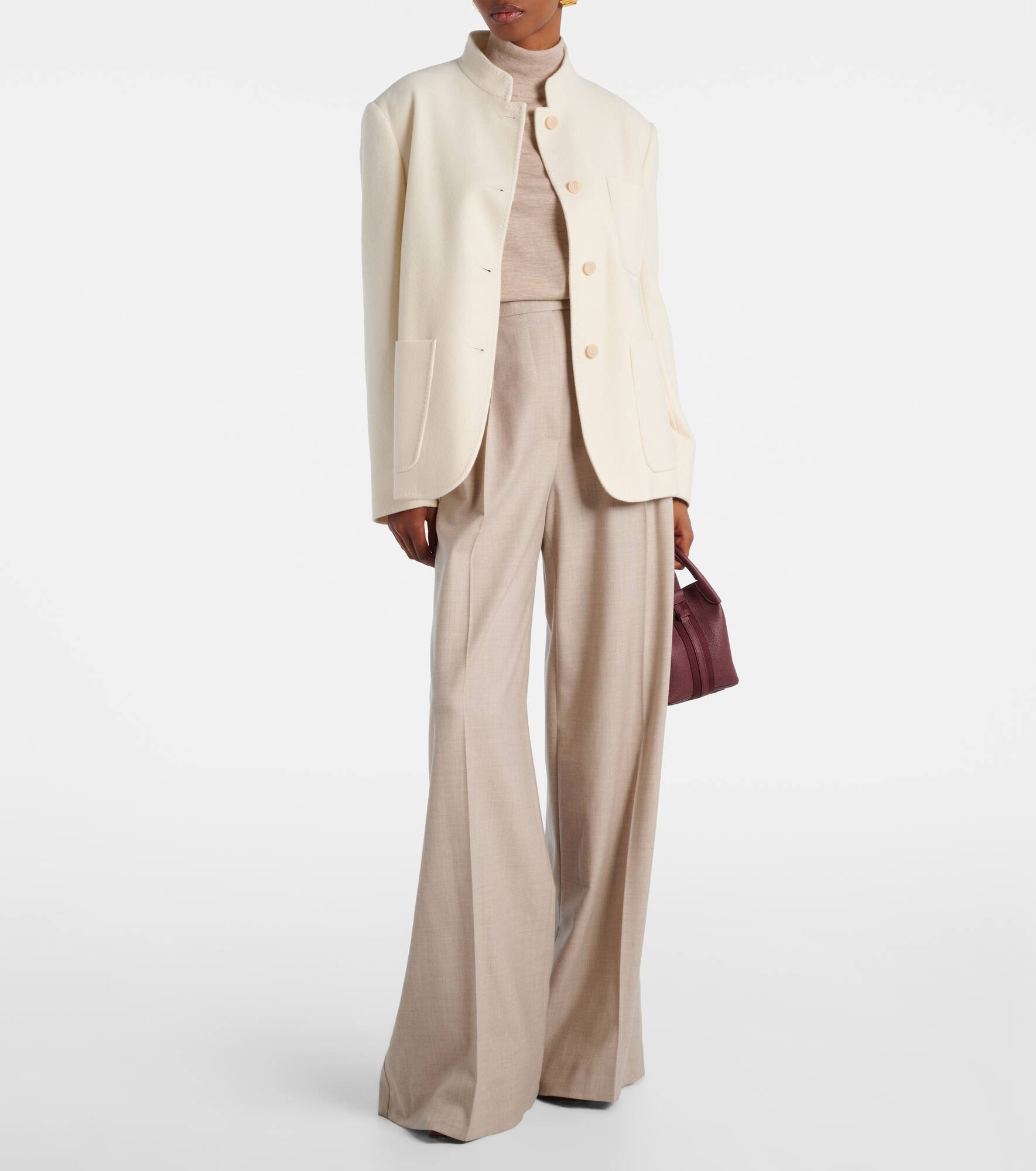 Zulia cashmere-blend wide-leg pants - 2