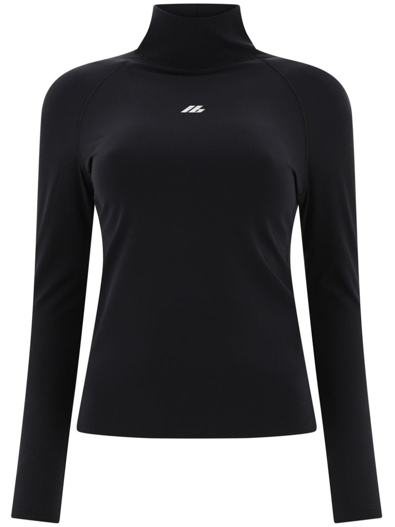 Activewear embroidered-logo turtleneck top - 1