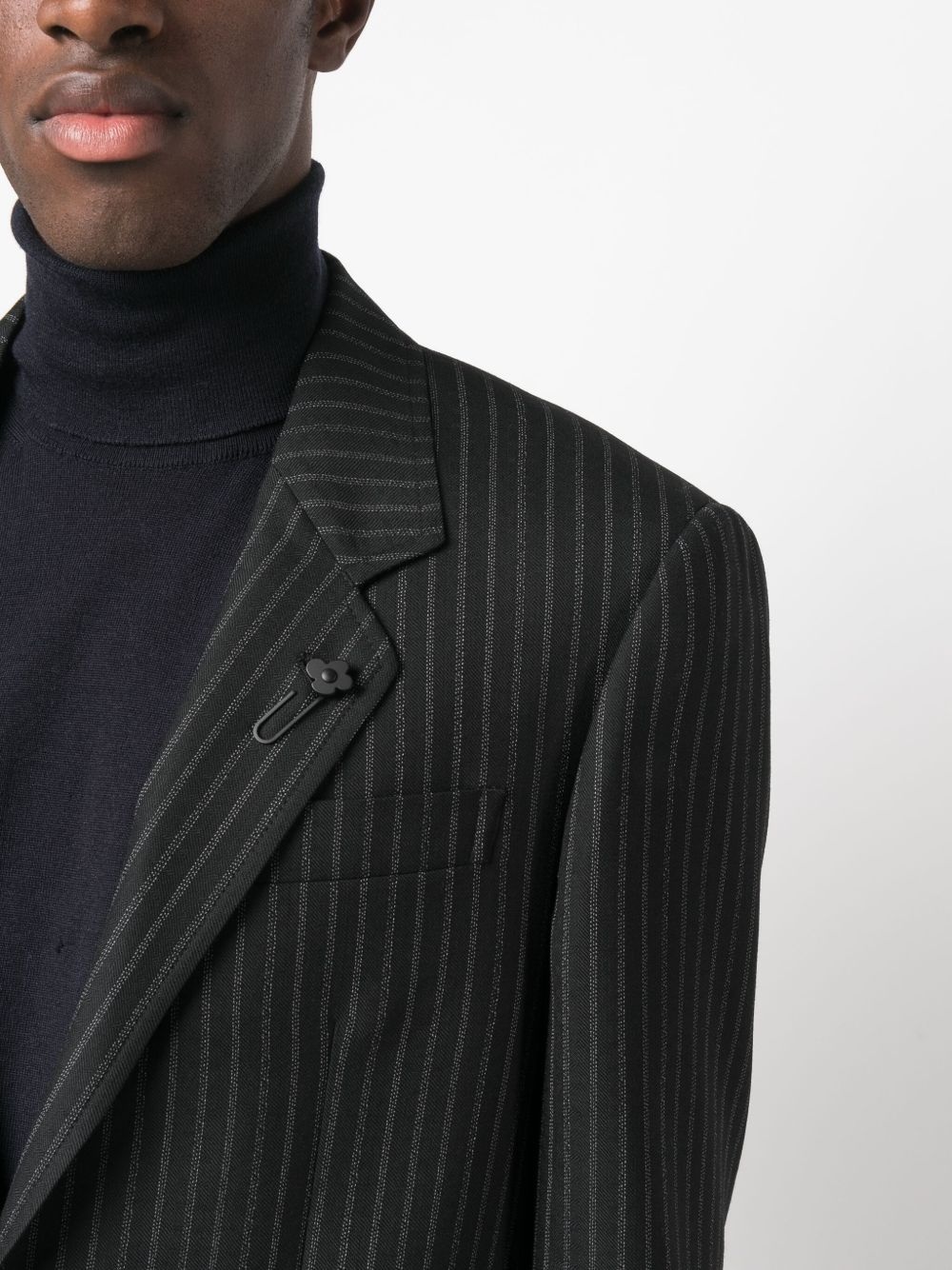 pinstripe-print single-breasted blazer - 5