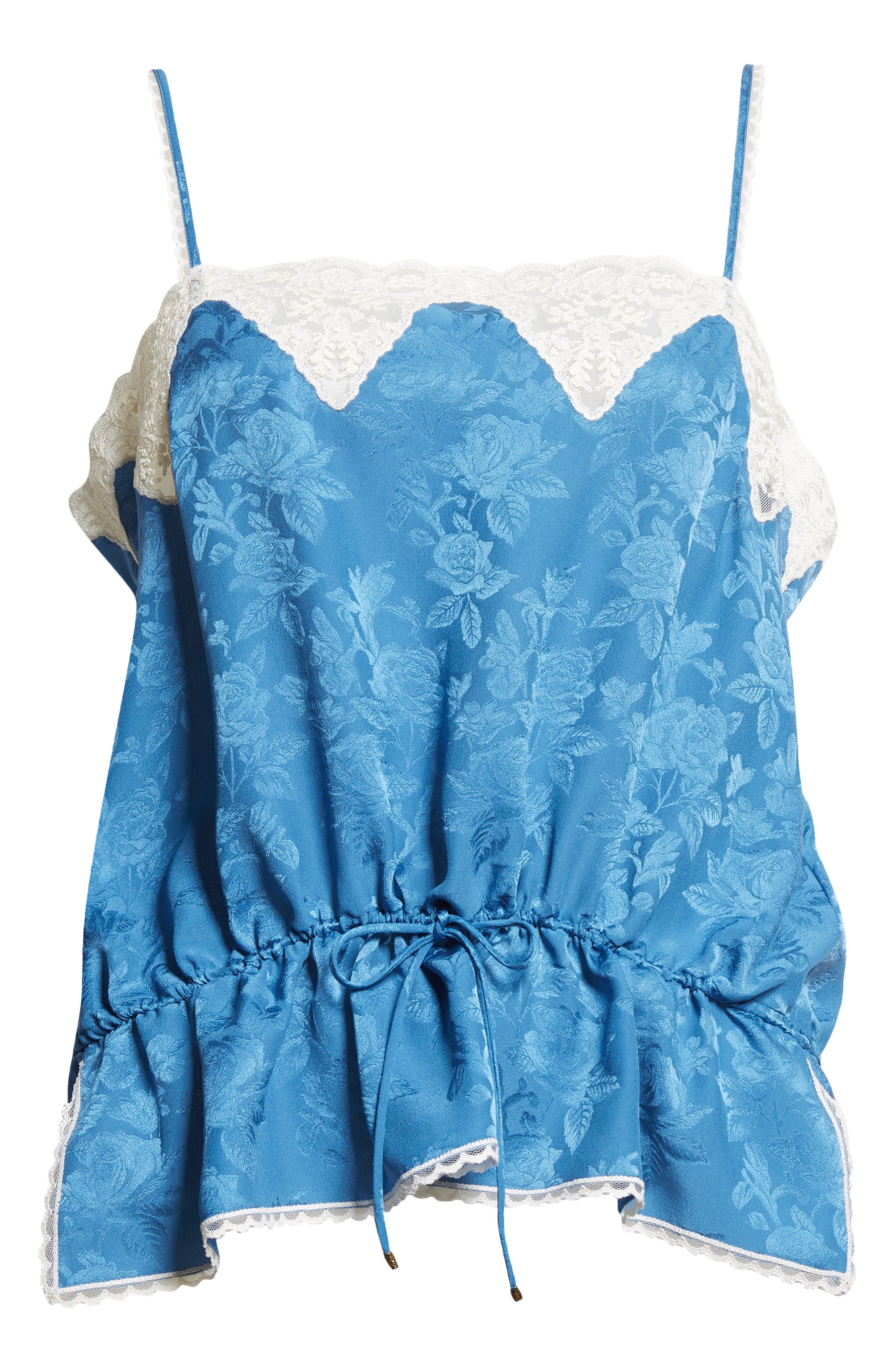 Chloé Rose Jacquard Organic Silk Camisole in Deep Water at Nordstrom - 6