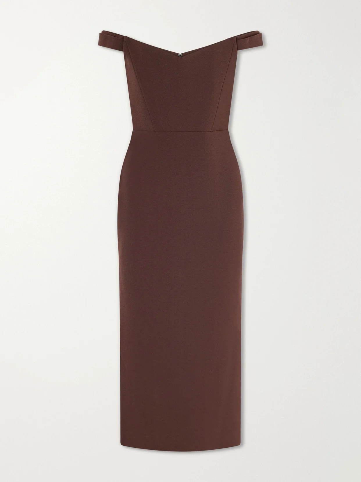 Off-the-shoulder Crepe Midi Dress - 1
