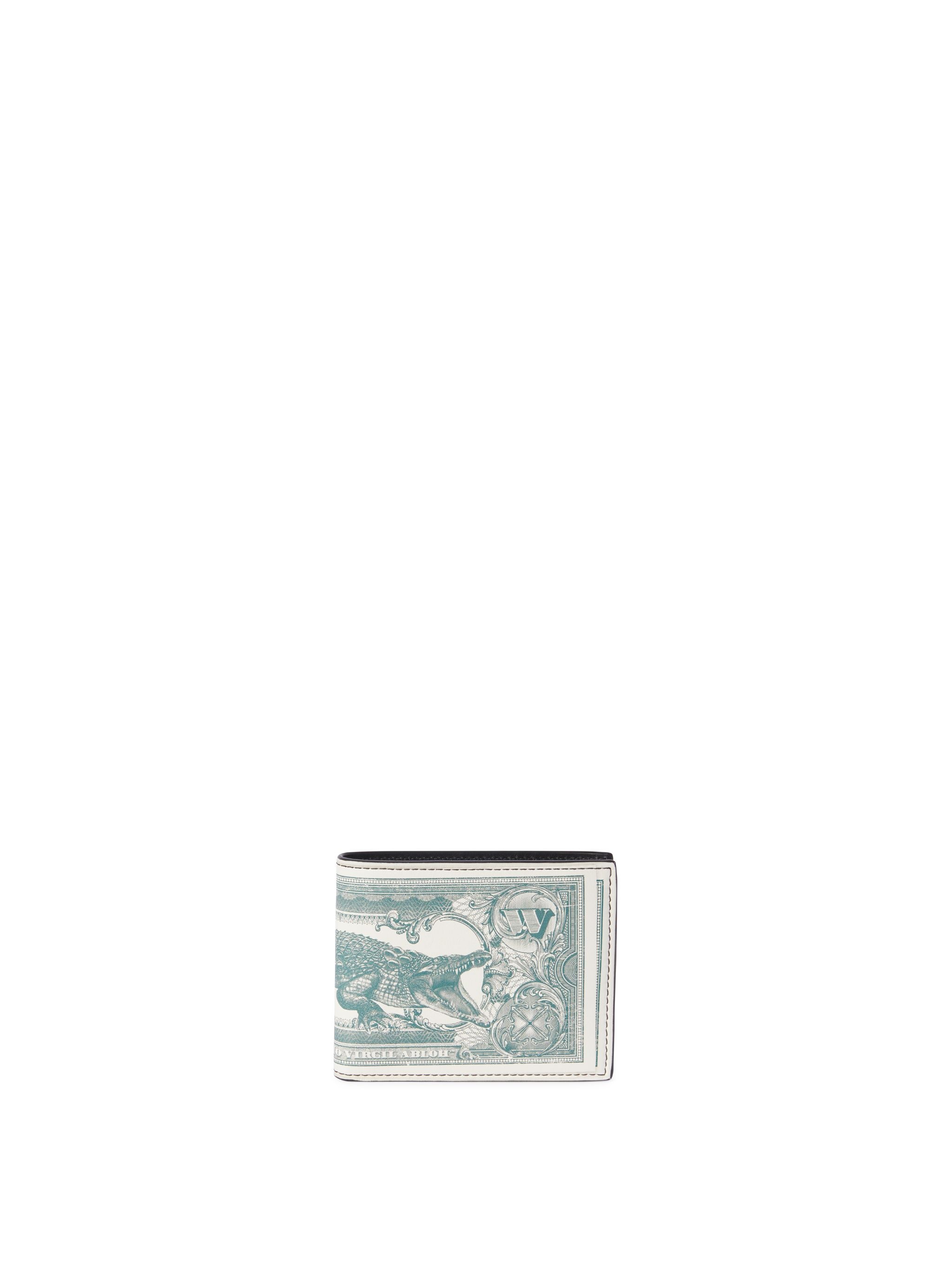 White/green Currency Bifold Wallet - 1
