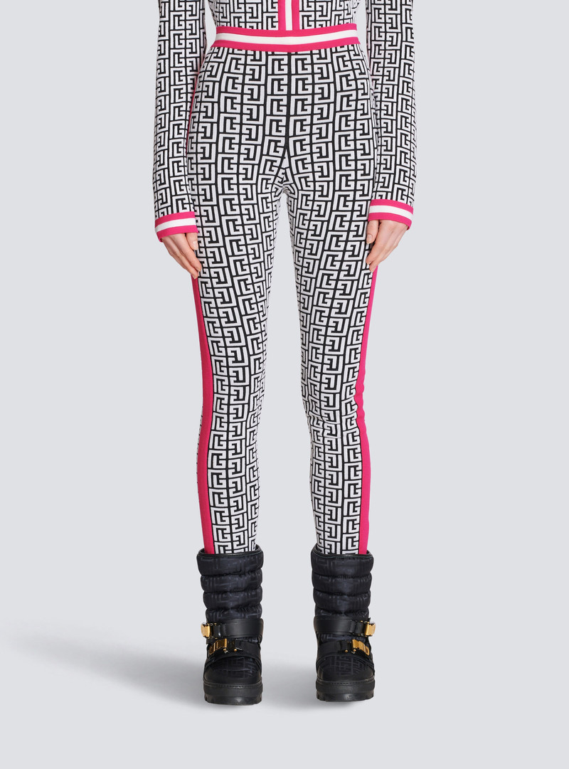 Knit leggings with Balmain monogram 5