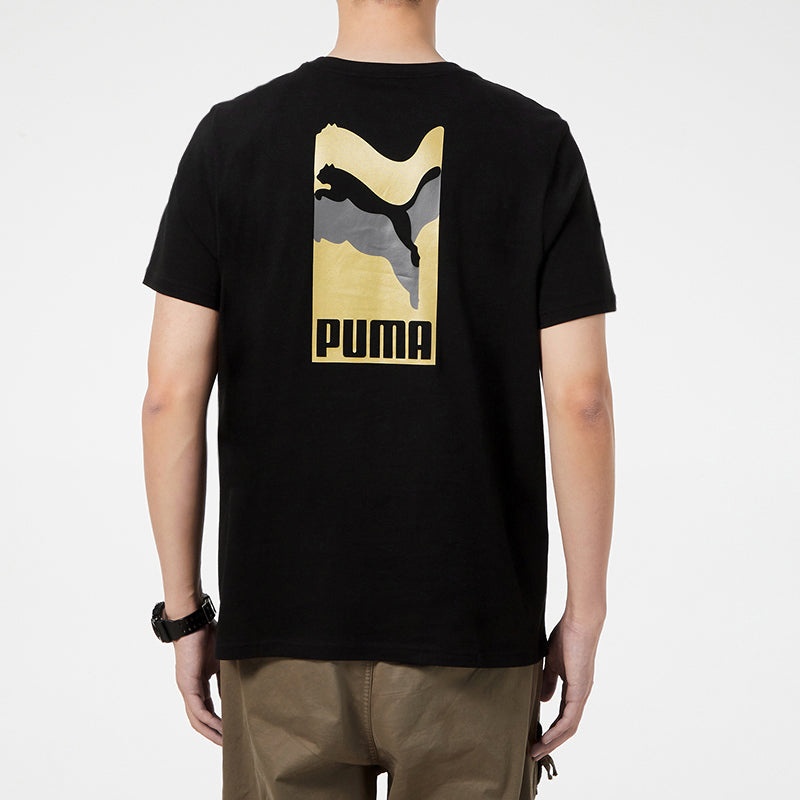 PUMA Alphabet Printing Casual Sports Short Sleeve Black 847651-01 - 4