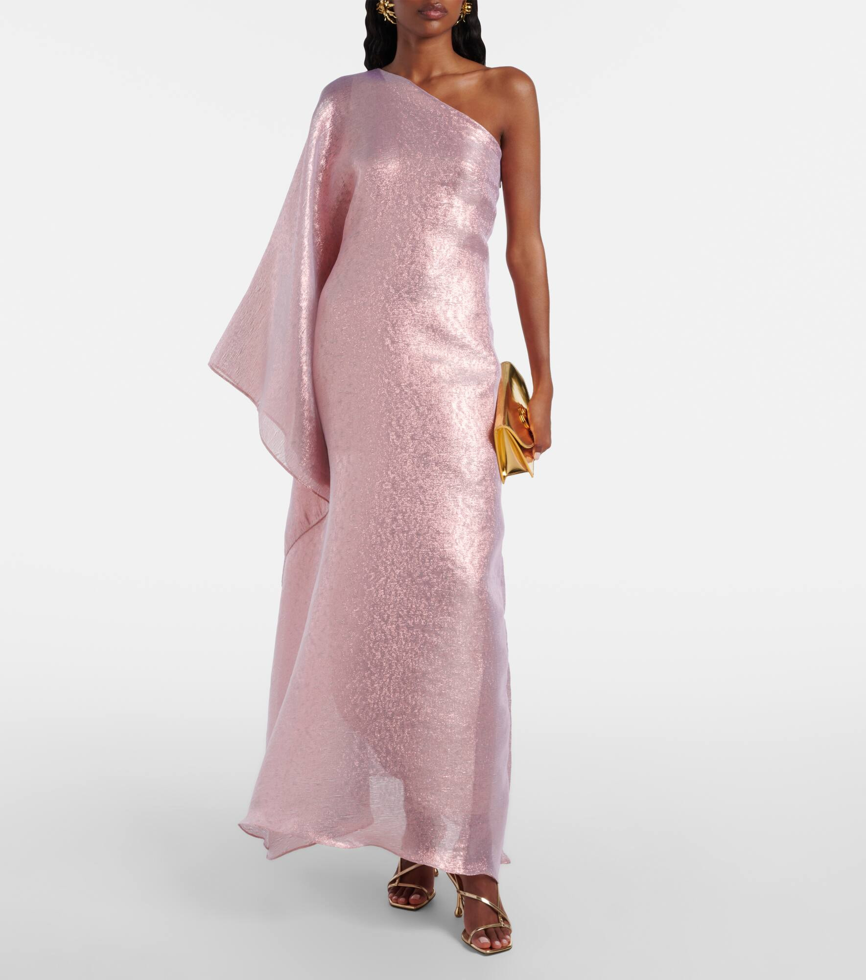 Betsy one-shoulder fil coupé gown - 2