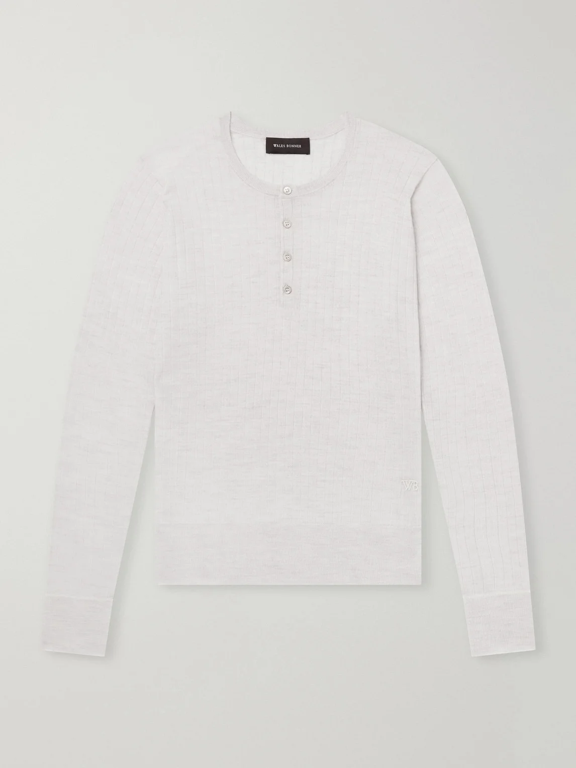 Nile Ribbed Wool Henley T-Shirt - 1