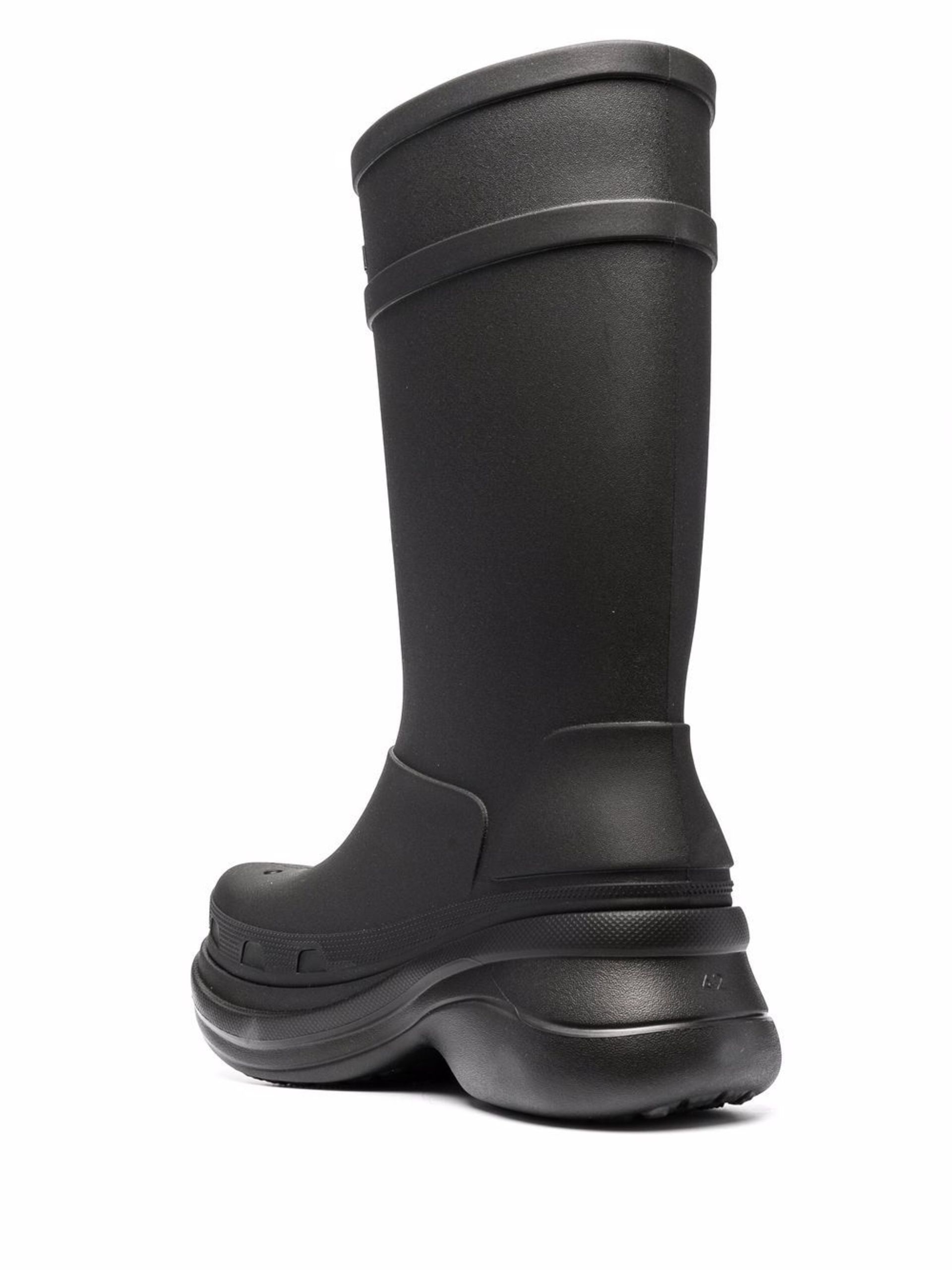 X Crocs Black Rain Boots - 3