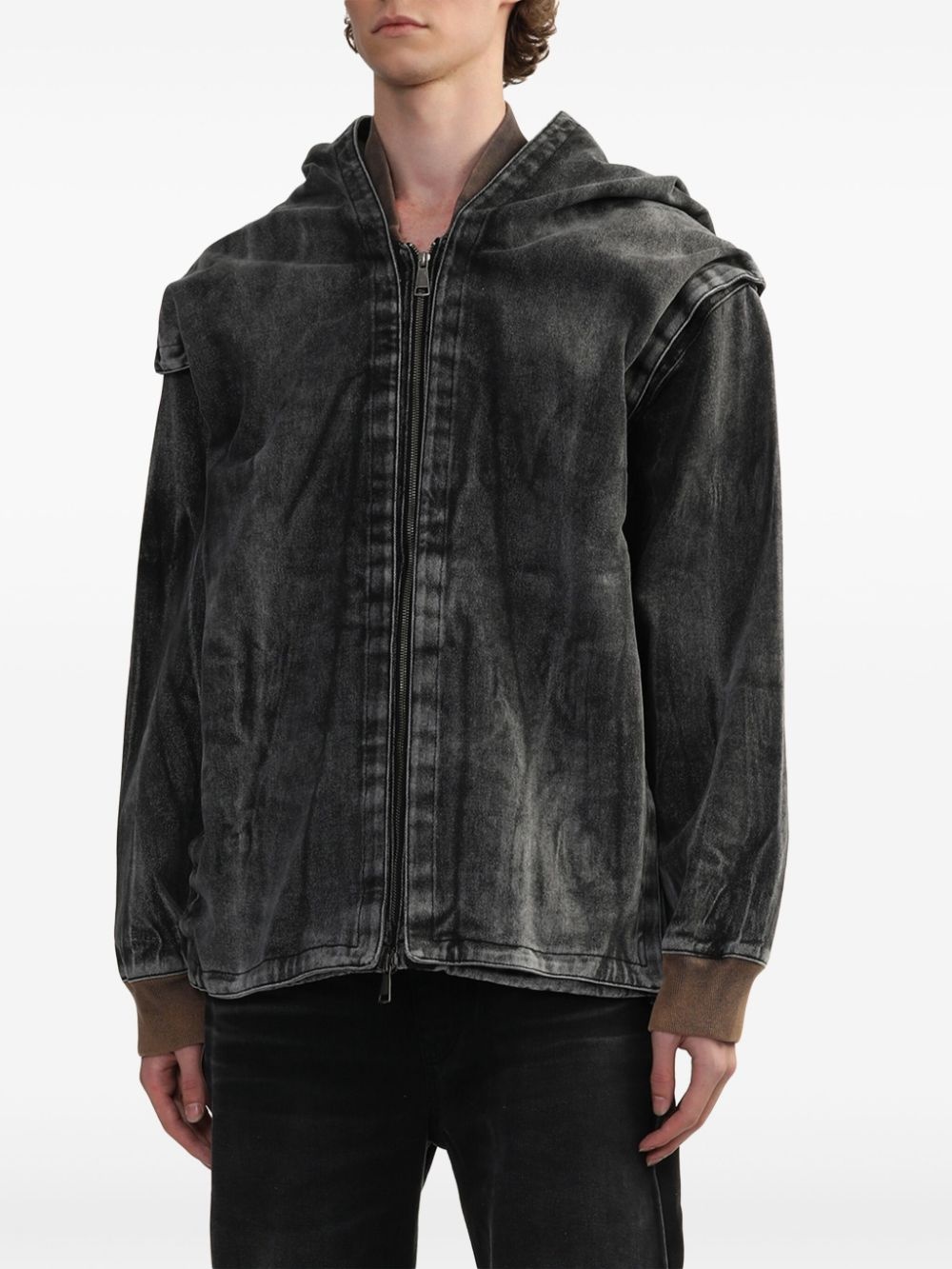 denim hooded jacket - 3