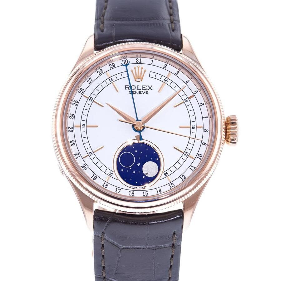 Rolex Cellini Automatic Men's Black Leather Watch 50535WSBKL - 1