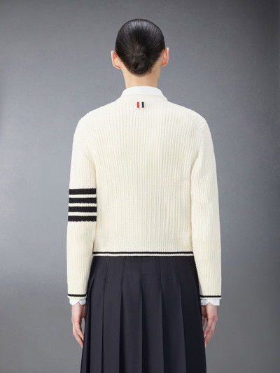 Thom Browne stripe-detailing cable-knit cardigan outlook