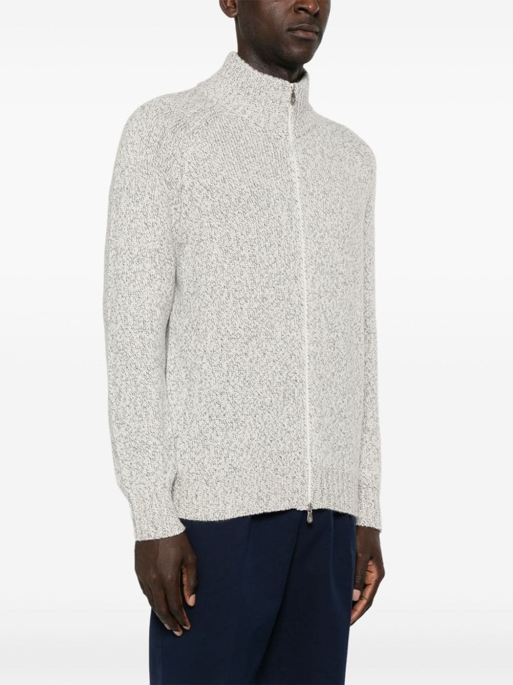 mouliné cashmere cardigan - 3
