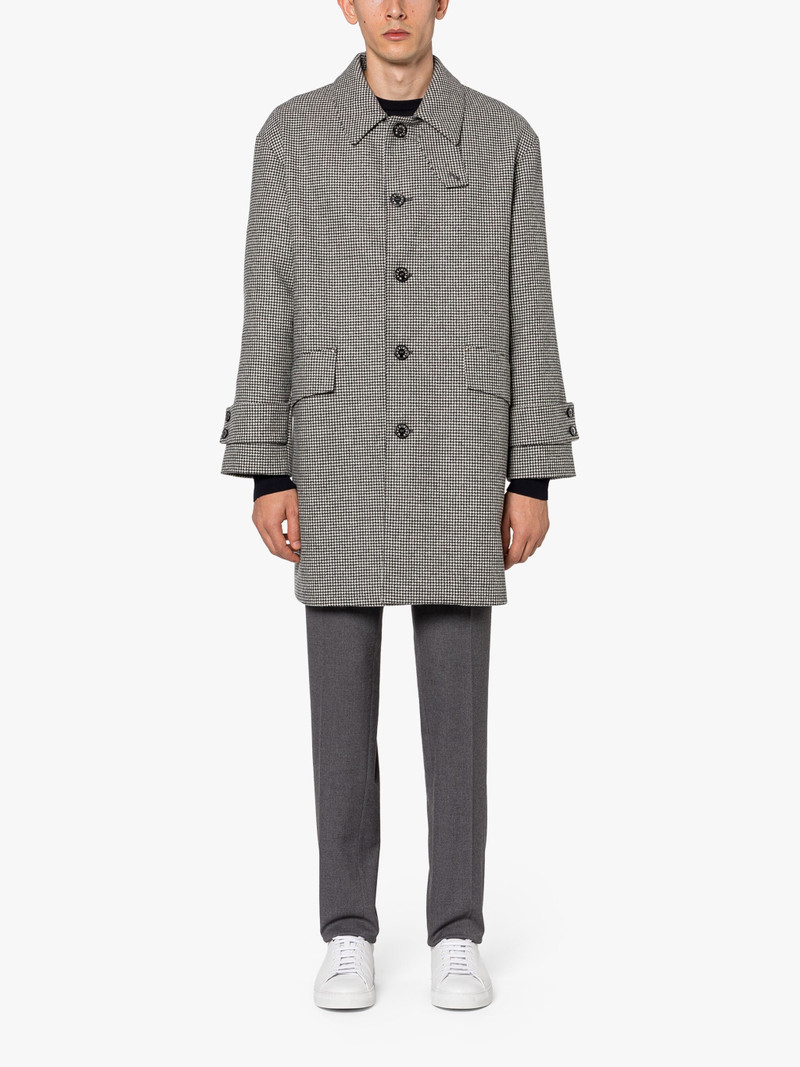 HUMBIE BLACK HOUNDSTOOTH WOOL OVERCOAT 3