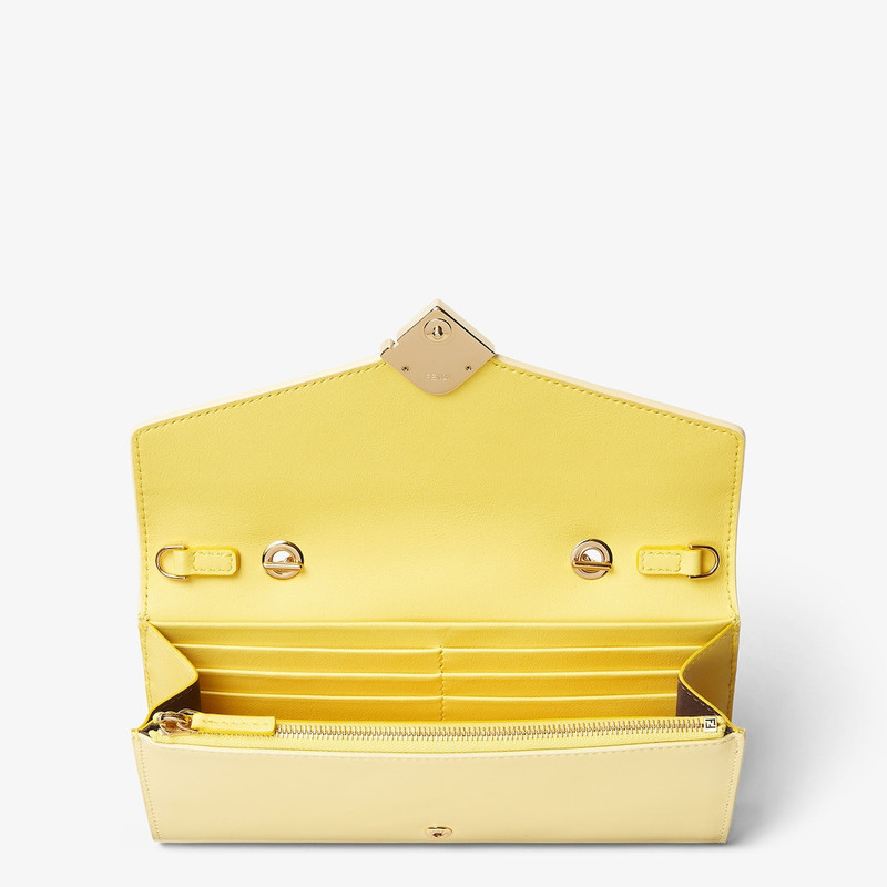 FF Diamonds Wallet On Chain Broom yellow leather wallet 4
