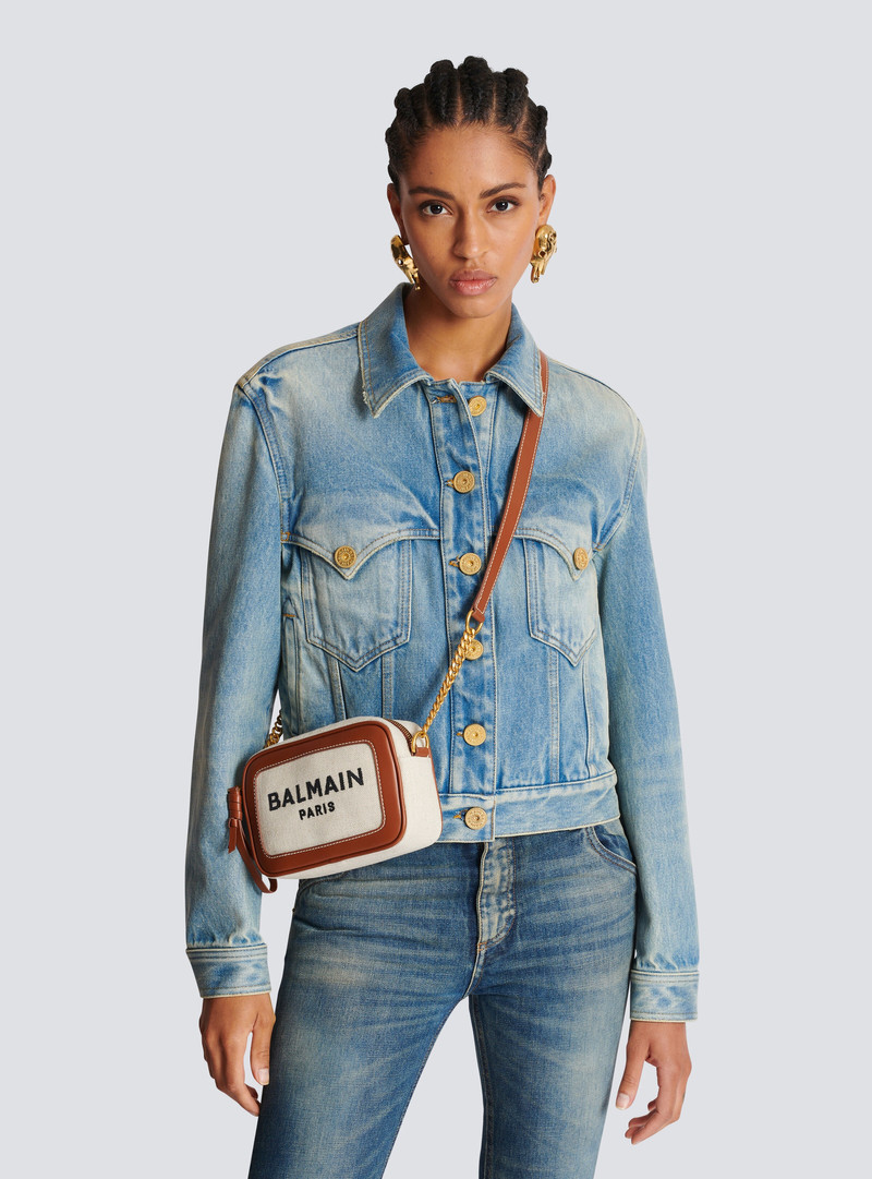 B-Army canvas and leather clutch 8