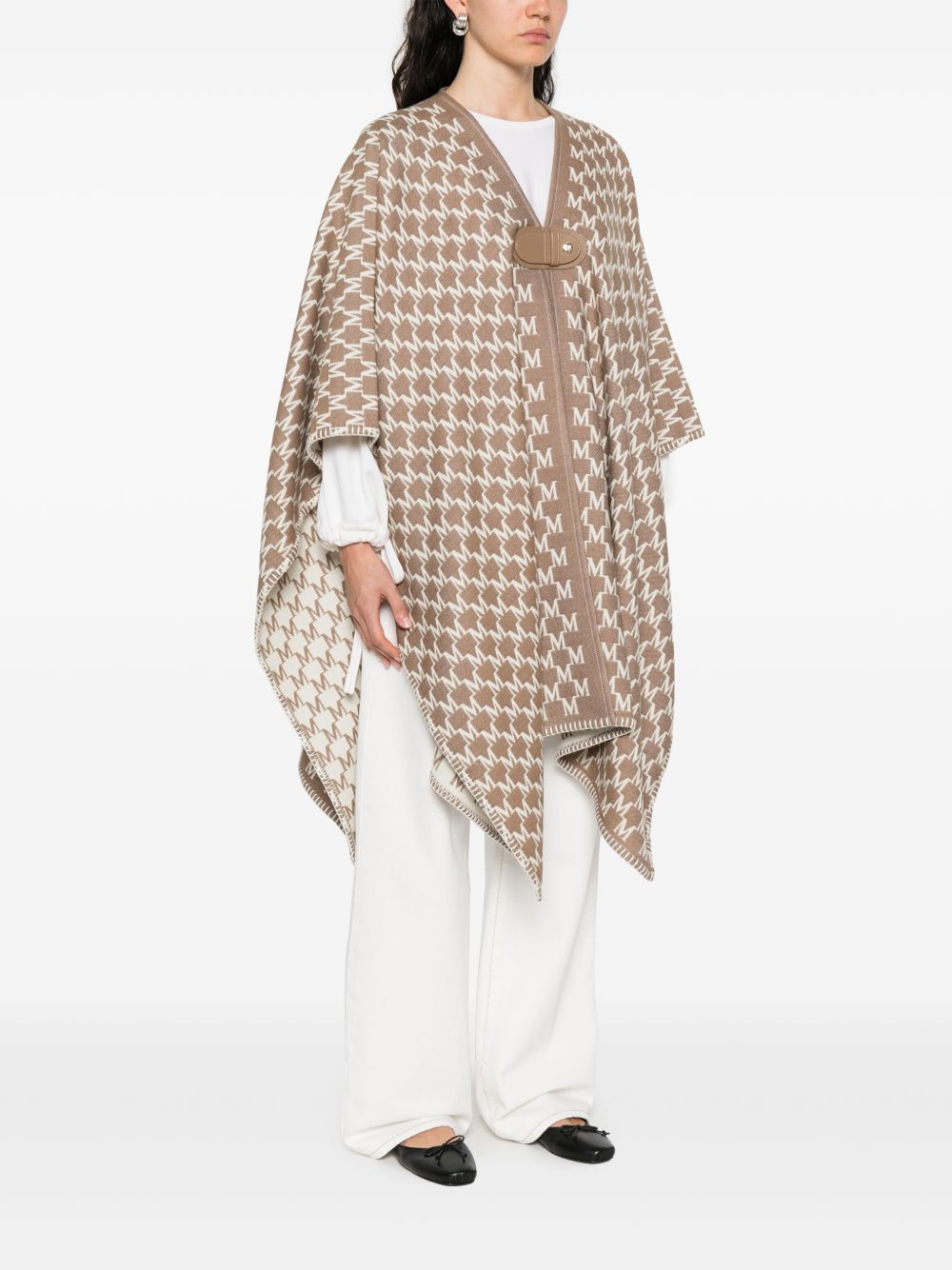 monogram-pattern cape - 3