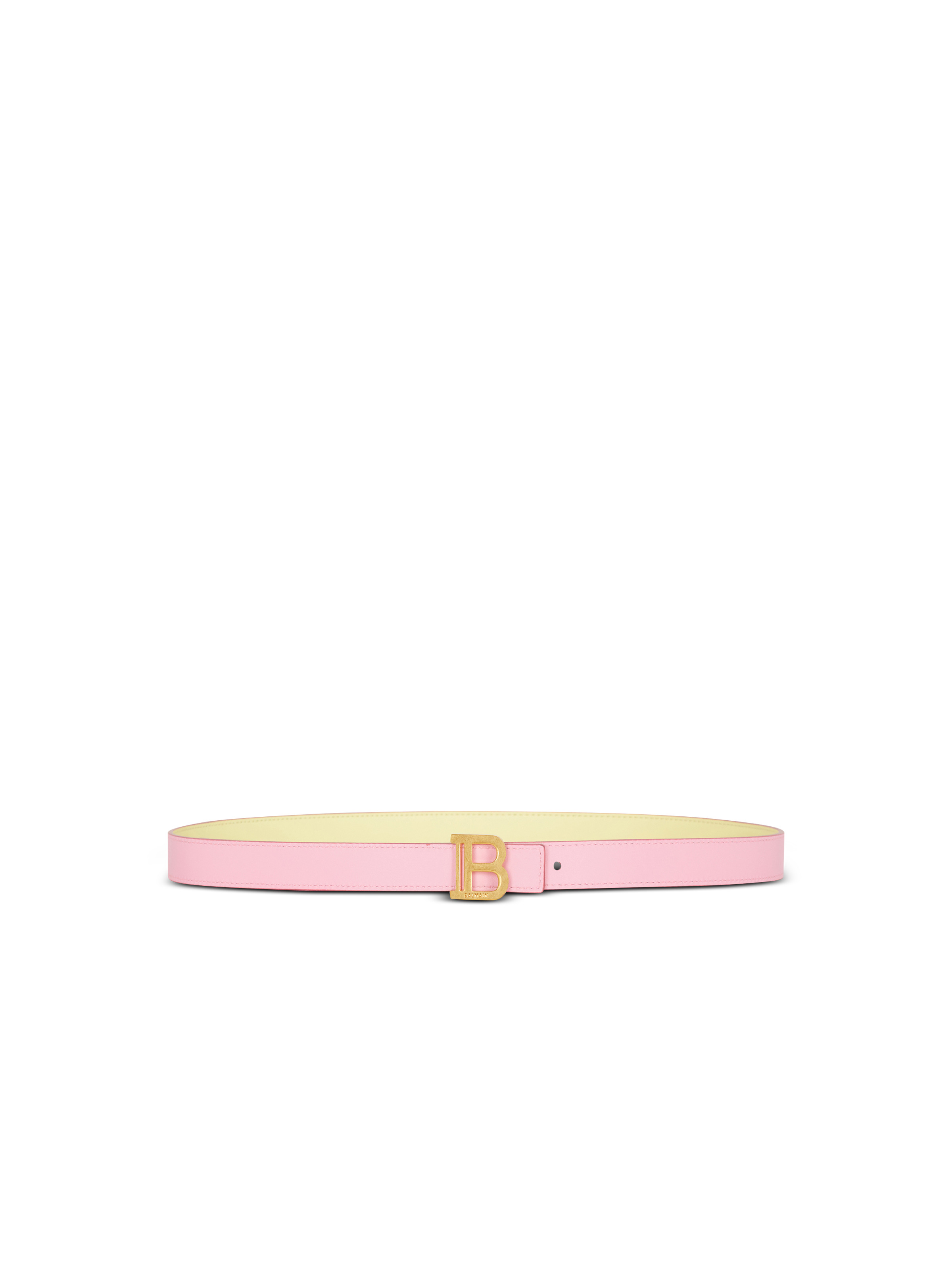 Reversible smooth calfskin leather skinny B-Belt - 1