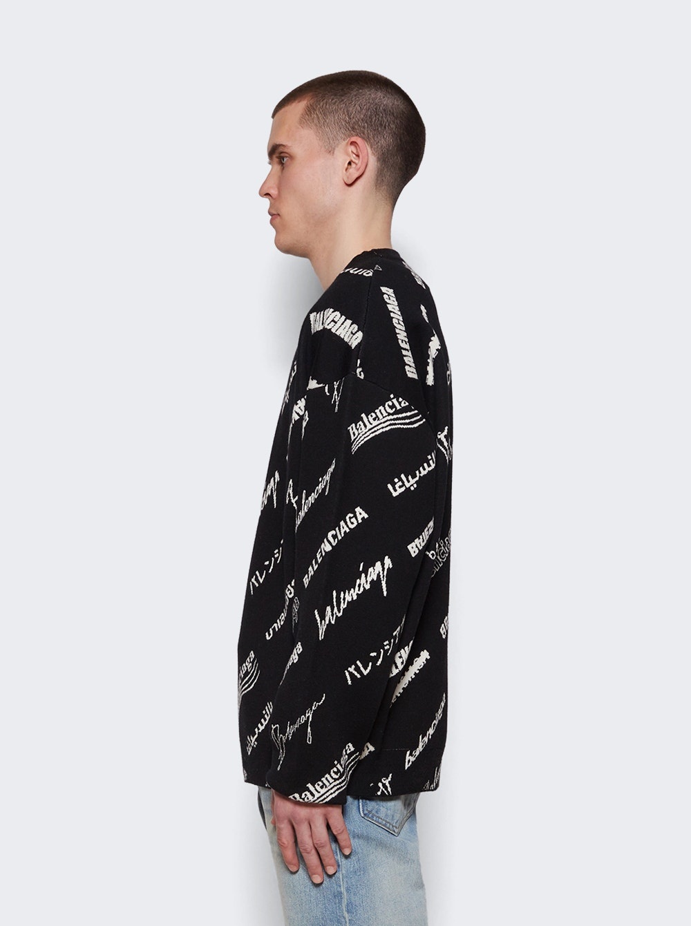 Crewneck Sweater Black and White - 4