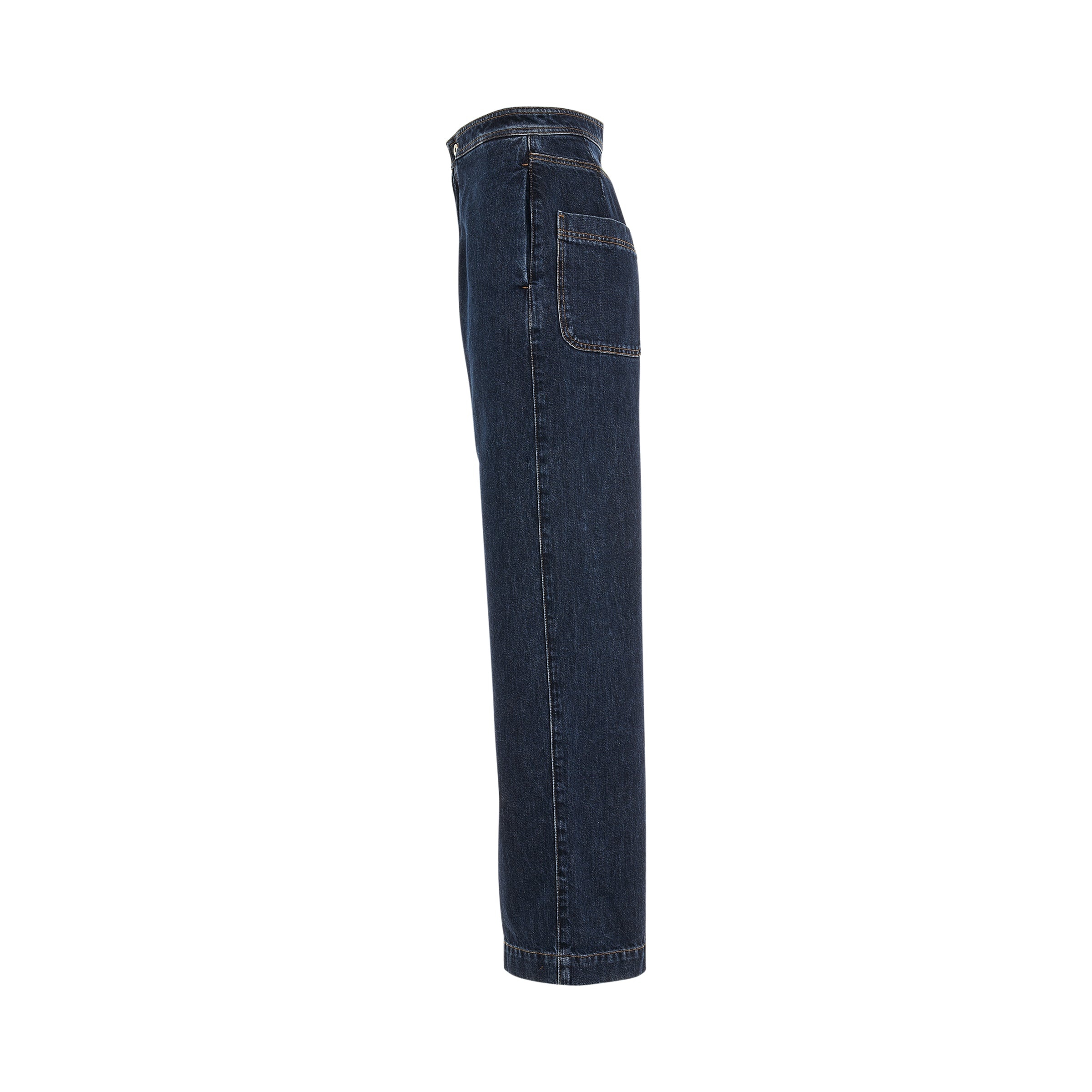 High Waisted Jeans in Raw Denim - 3