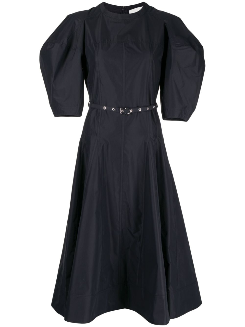 belted-waist short-sleeve dress - 1