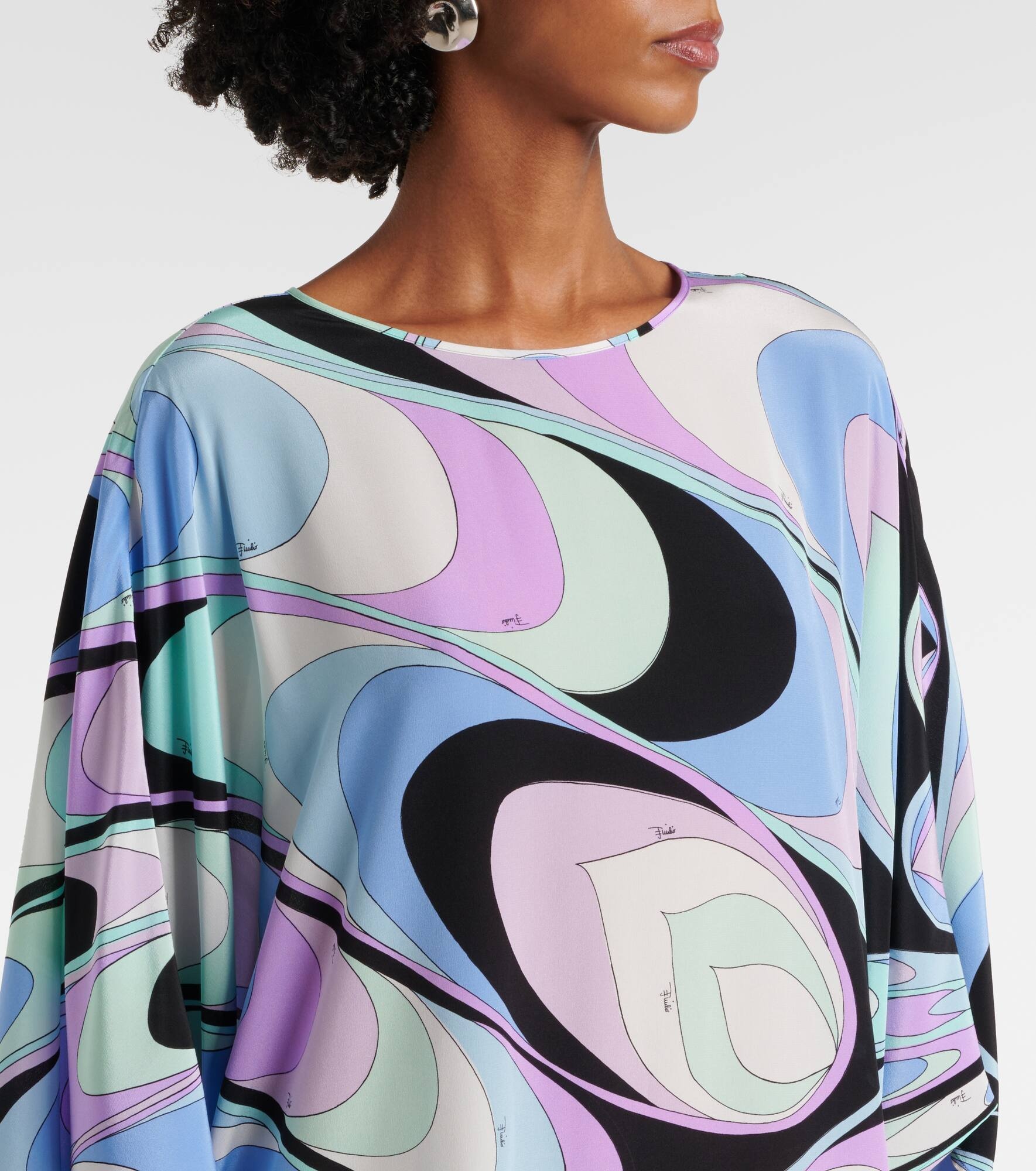 Iride silk crêpe de chine kaftan - 4