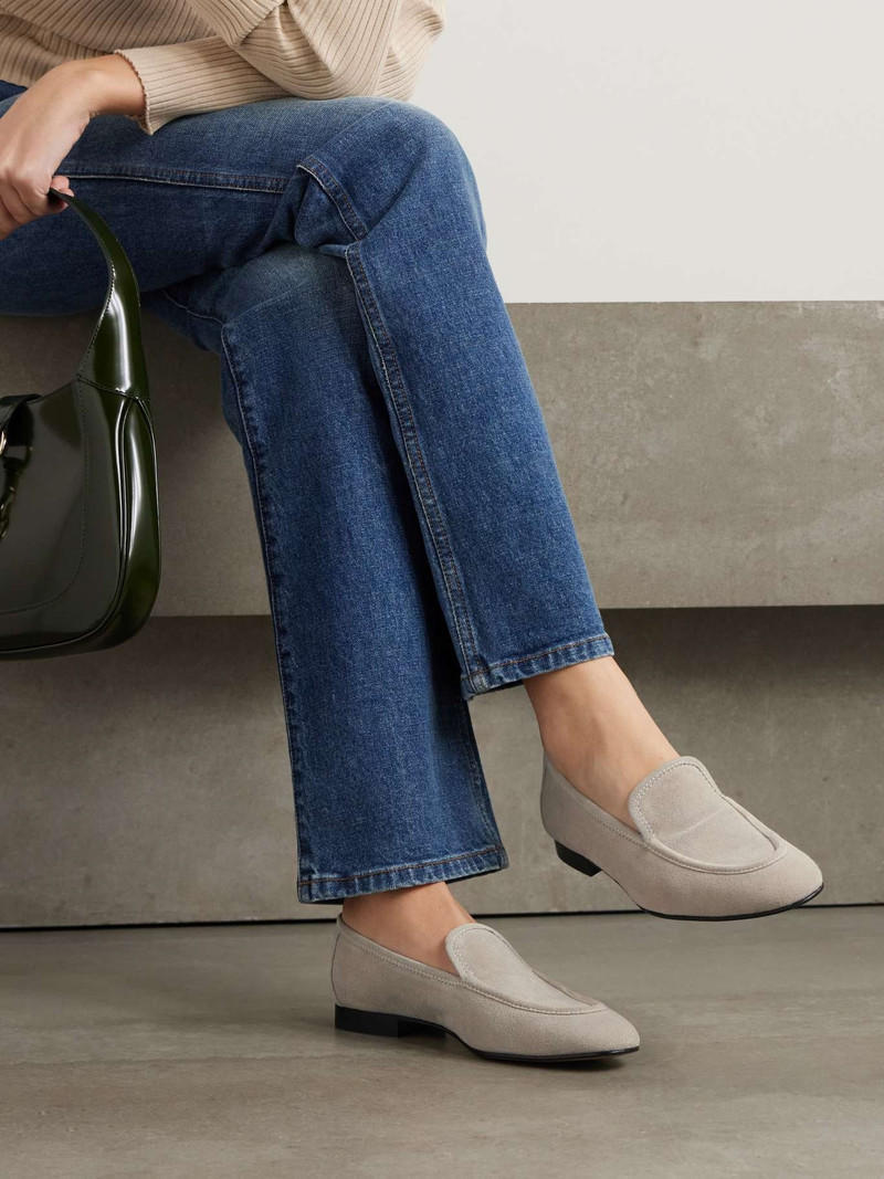 LE MONDE BÉRYL Suede loafers Stone outlook
