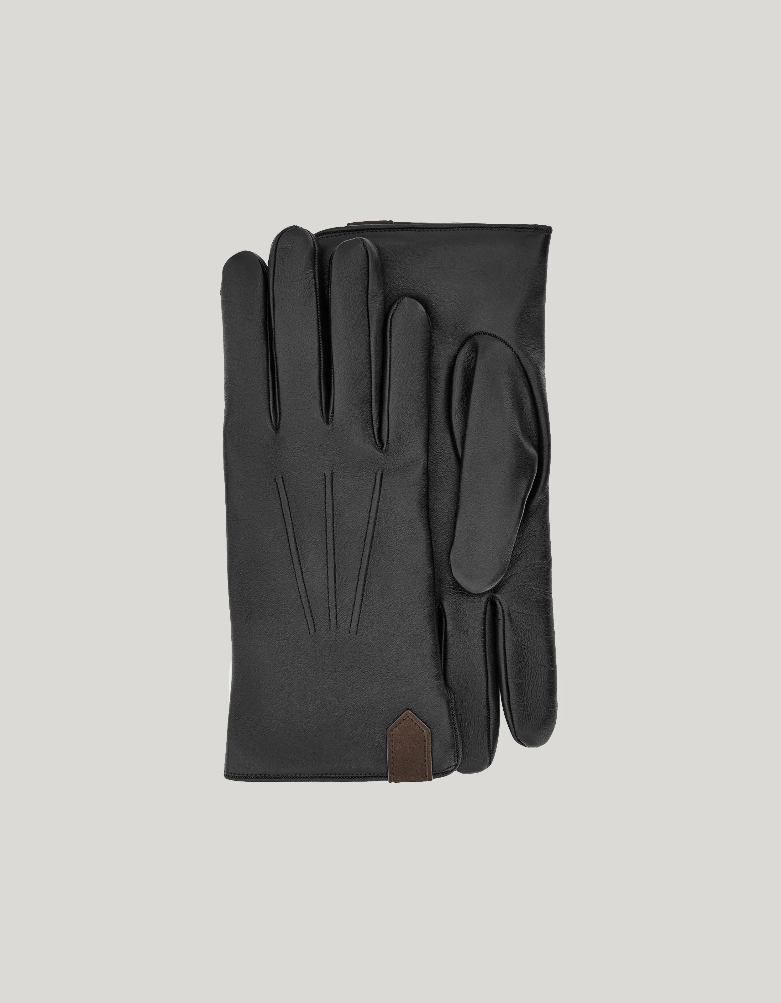BLACK NAPPA LEATHER GLOVES WITH CASHMERE LINING - 1