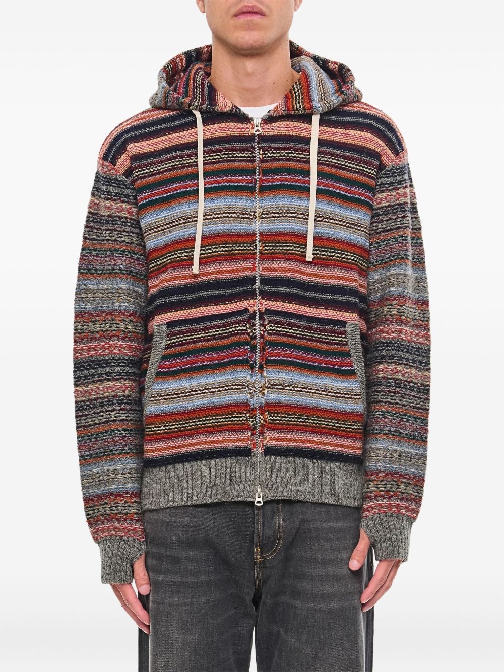hooded cardigan - 1
