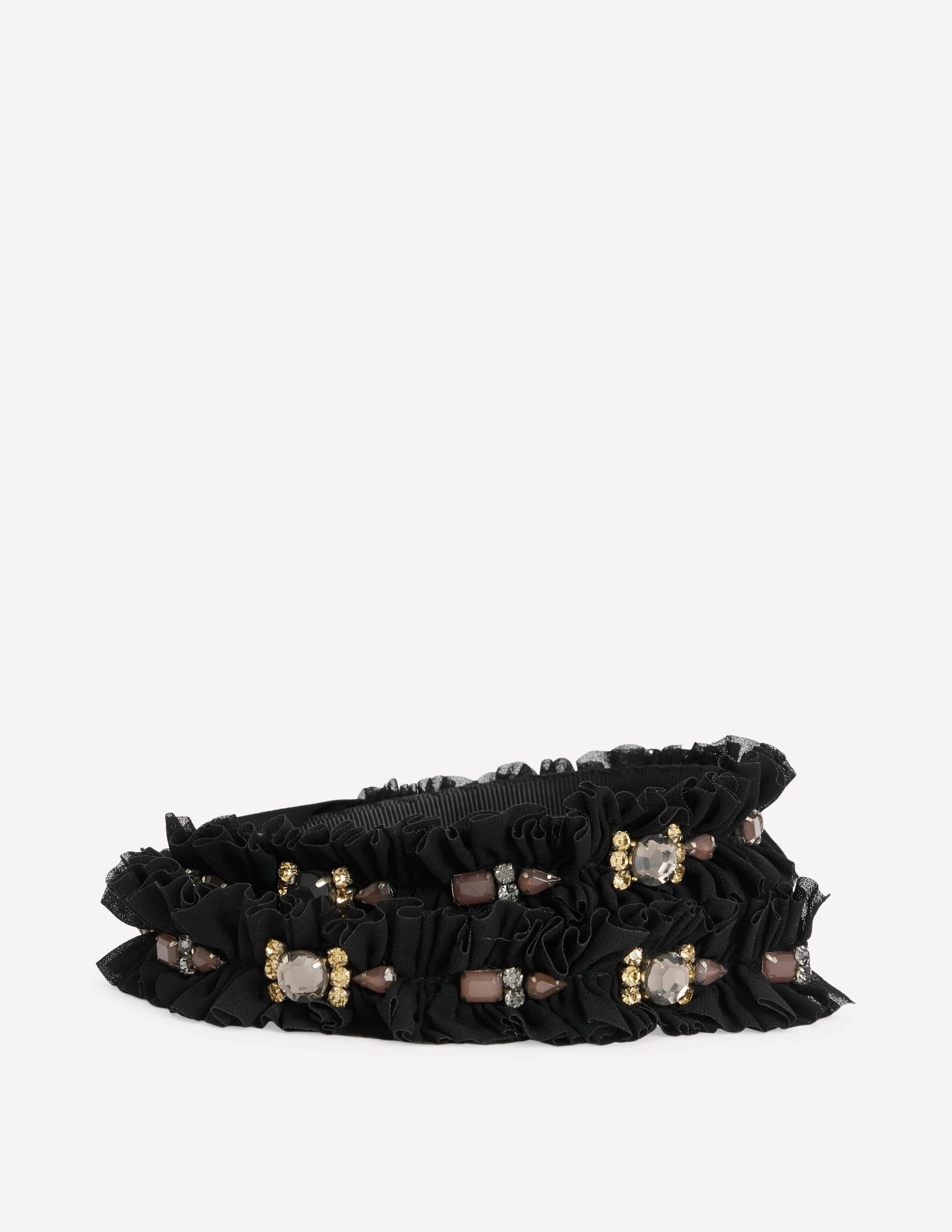 Embellished Tie Belt-Black - 1