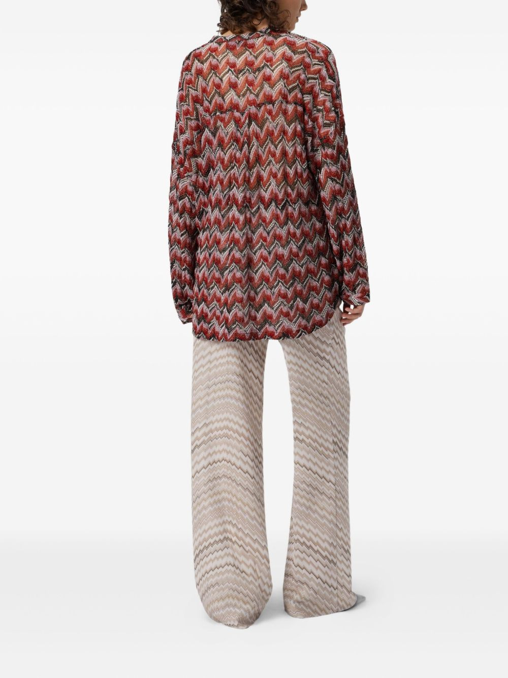 chevron-pattern knit top - 3
