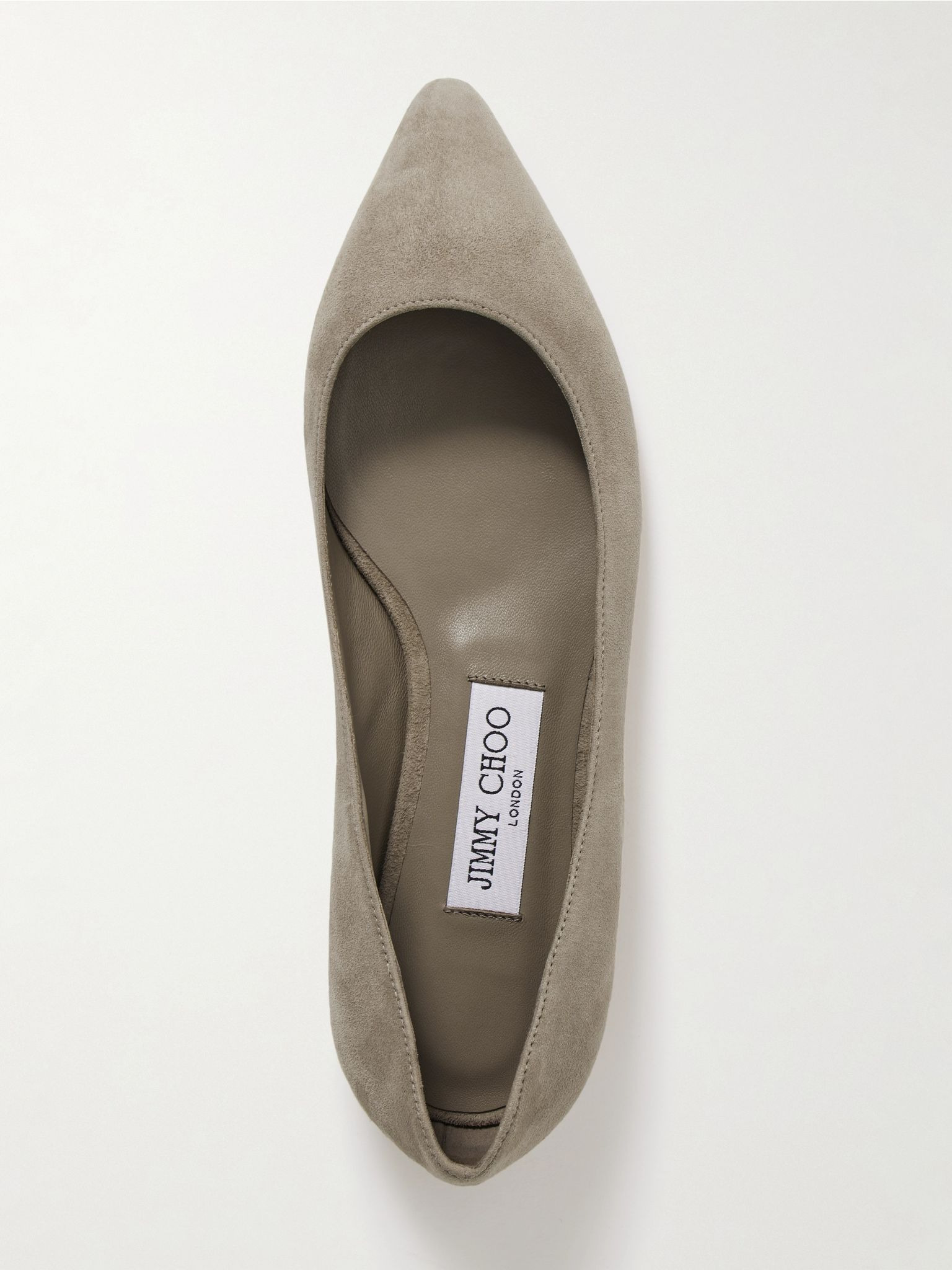 Romy suede point-toe flats Taupe - 5