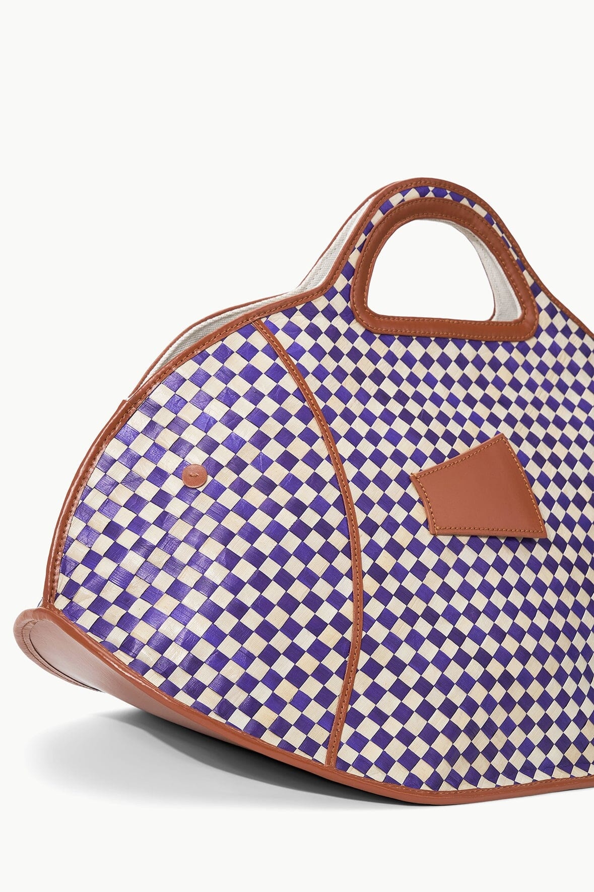 STAUD CLEO FISH BASKET TOTE COCONUT CHECK - 6