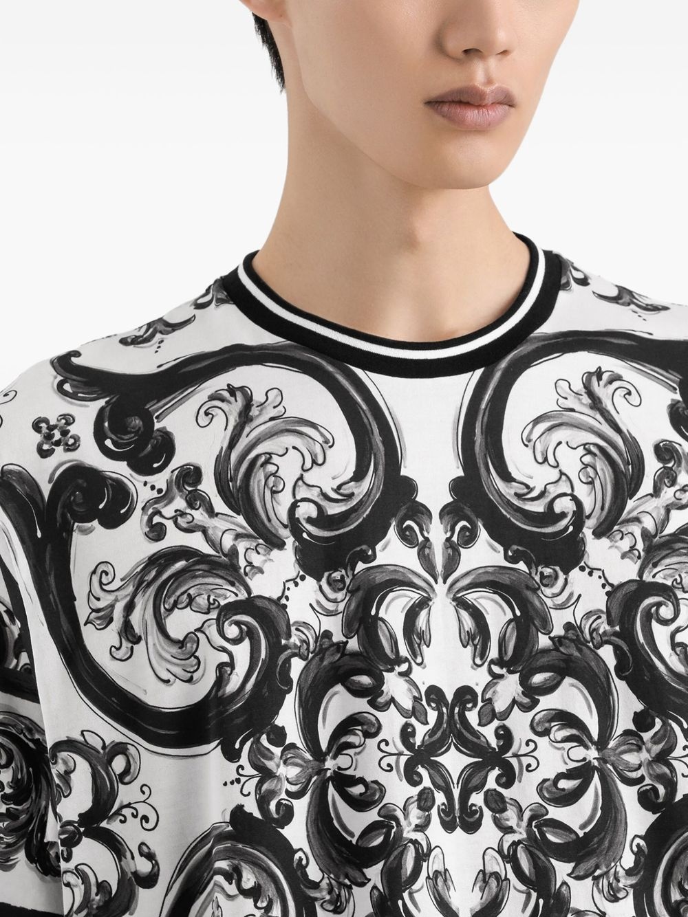 Majolica-print T-shirt - 4