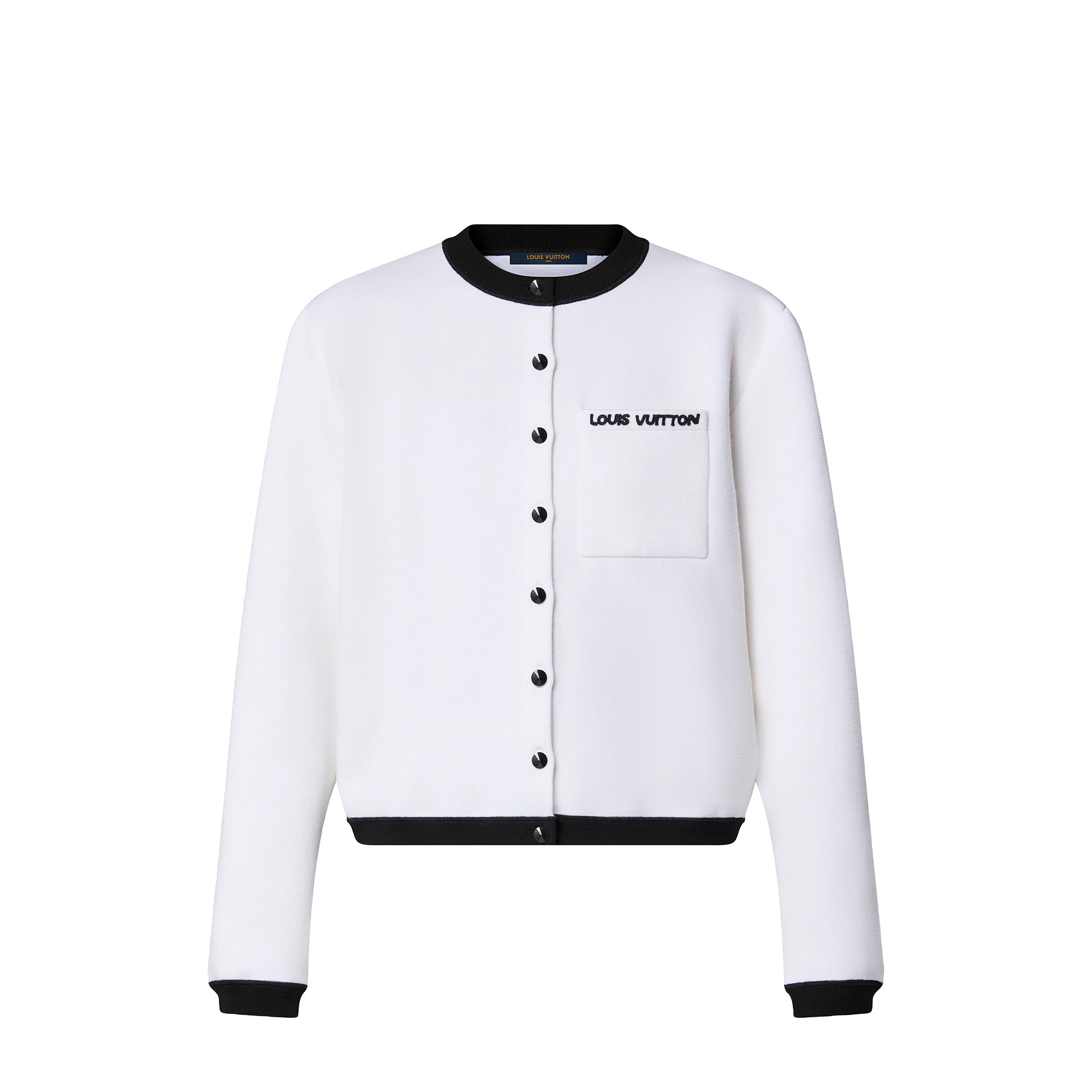 Graphic Technical Knit Patch Pocket Cardigan - 1