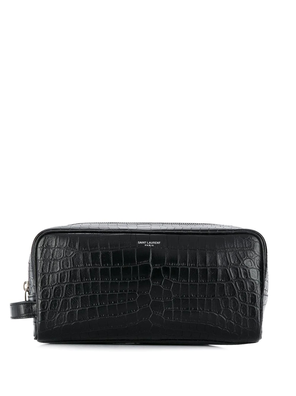 zipped leather wash bag - 1