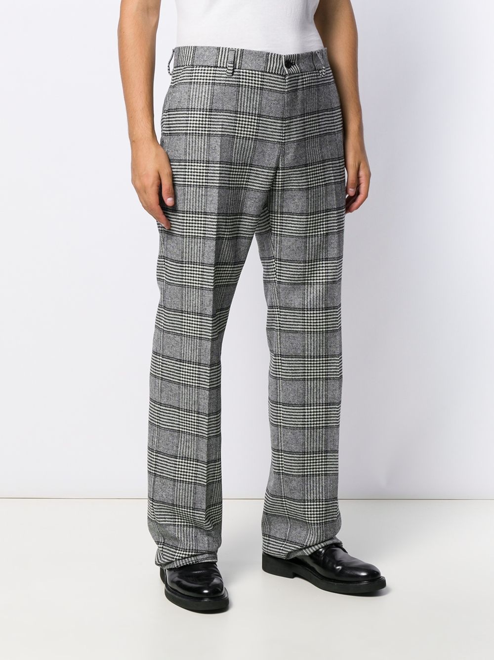 checked loose-fit trousers - 3