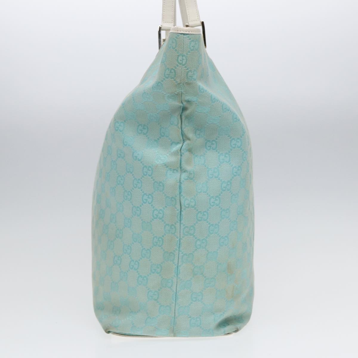 GUCCI GG Canvas Tote Bag Light Blue White Gold 002 002 - 5