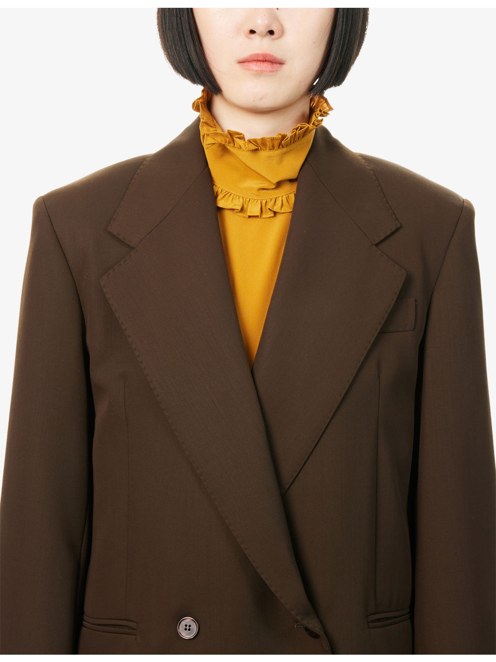 Ginseng Notch-Lapels Wool Blazer - 5