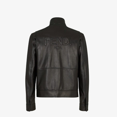 FENDI Black leather jacket outlook