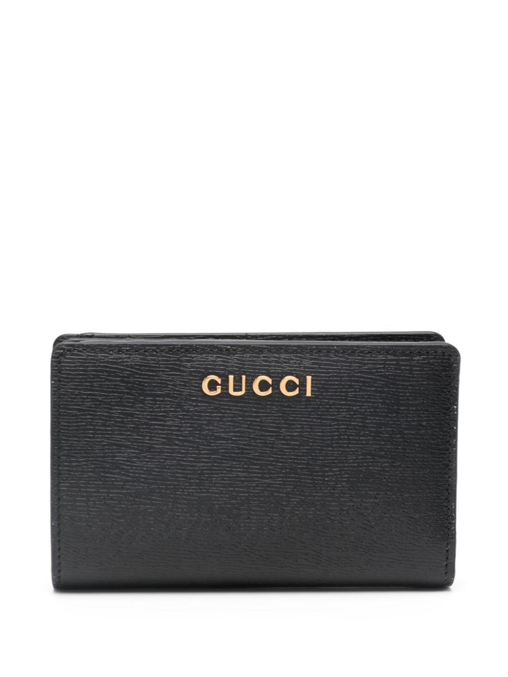 logo-lettering leather wallet - 1