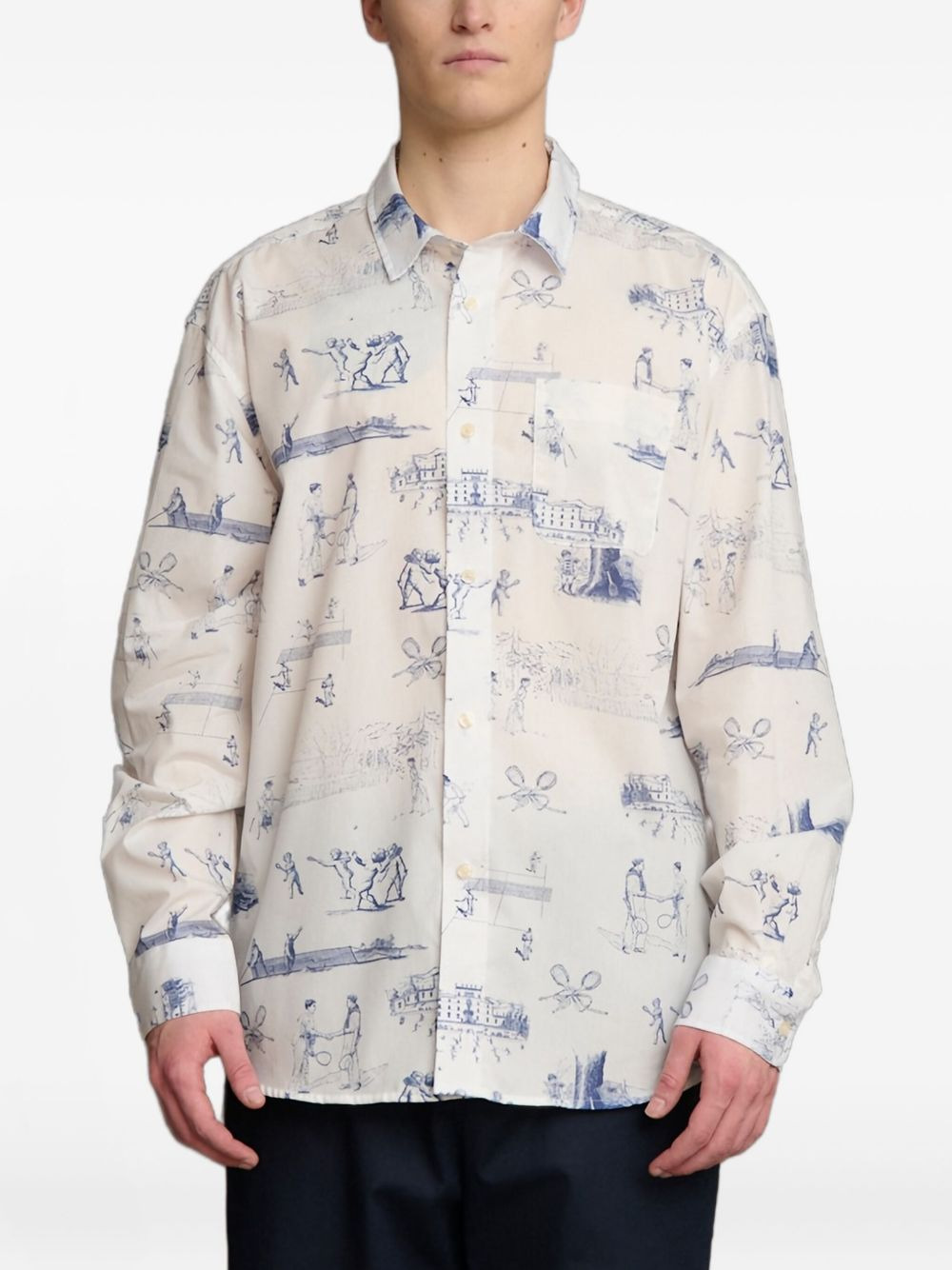 printed poplin shirt - 1